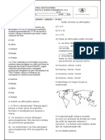 PROVA Geo Regional Espaço 8 Ano