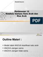 Pertemuan 12 Analisis Varians Satu Arah Dan Dua Arah: Mata Kuliah: A0392 - Statistik Ekonomi Tahun: 2010