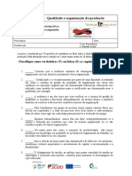 Ufcd 1141 - Teste de Avaliação - Qualidade e Organizção Da Produção