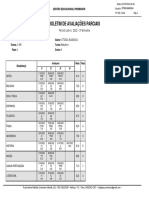 Boletim de Avaliações Parciais: Período Letivo: 2022 - 2º Bimestre Vitoria Barbosa 2022160 Matutino 1