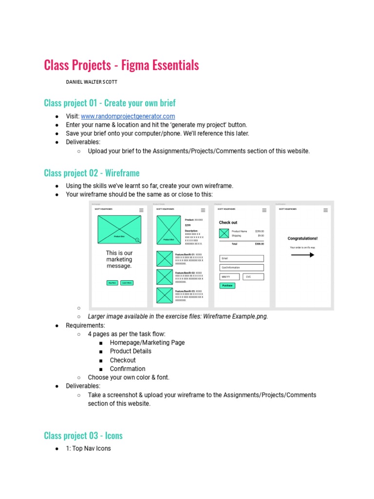 Class Projects - Figma Essentials, PDF, Websites