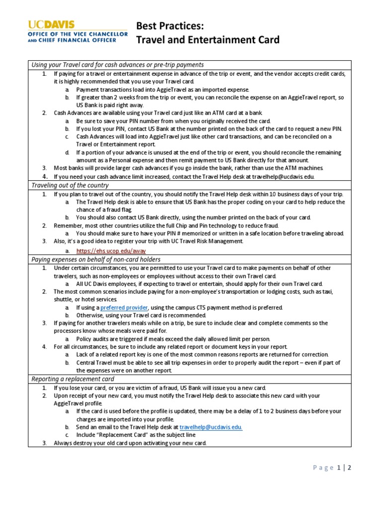 Best Practices Travel and Entertainment Card 0 PDF Automated