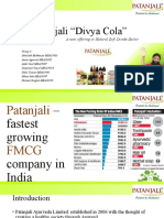 Patanjali "Divya Cola": A New Offering in Natural Soft Drinks Sector