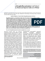 Effects of Aqueous Bryophyllum Pinnatum Leaf Extract On Hematological Renal and Sperm Indices in Wistar Rats