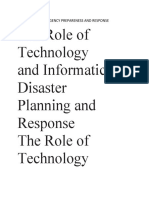 The Role of Technology and Informatics in Disaster Planning and Response The Role of Technology