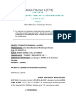 TP4 - DERECHO DEL TRABAJO Y LA SEGURIDAD SOCIAL - Demanda + Consignas +documental