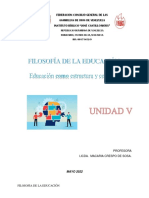 E 7 y 8 UNIDAD V GUIA FILOS DE LA EDUC Educación Como Estructura y Contenido