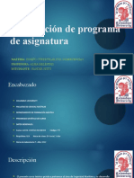 Elaboración de Programa de Asignatura