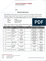 Pengumuman Jadwal Sidang TGL 13 Oktober 2020 Prodi SI S1