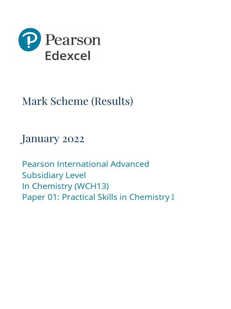Jan 2022 Chem Unit 3 Ms | PDF | Combustion | Chlorine