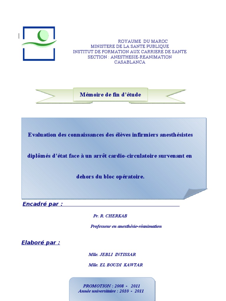 Memoire de Fin d'Etude  Cardiovascular System  Medicine