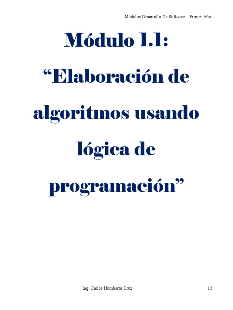 Modulo 1.1 | PDF | Algoritmos | Ingeniería de software