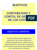 Objetivos en La Gestion de Costes