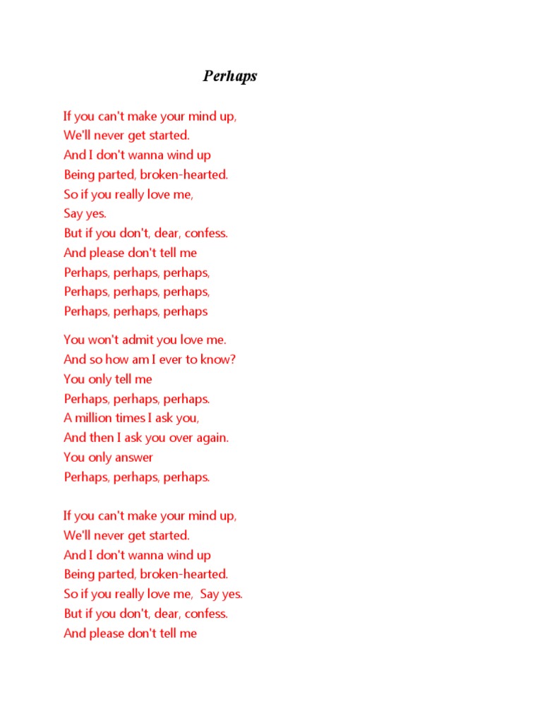Perhaps | PDF | Self-Improvement