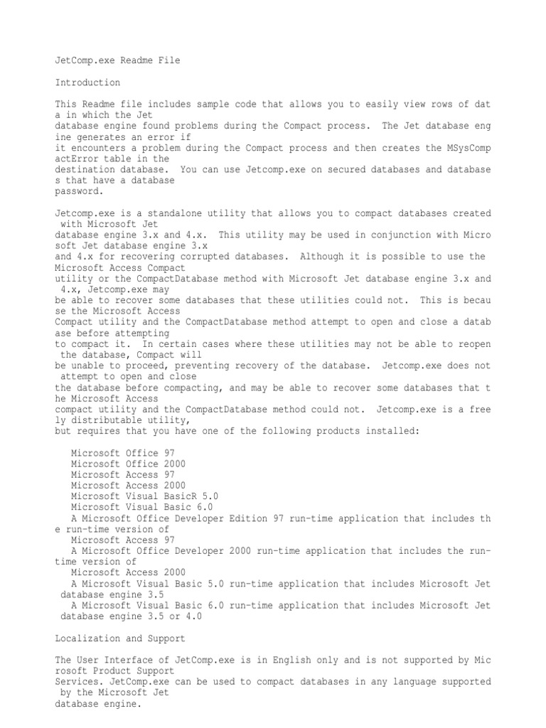 Jet Comp | PDF | Microsoft Access | Database Index