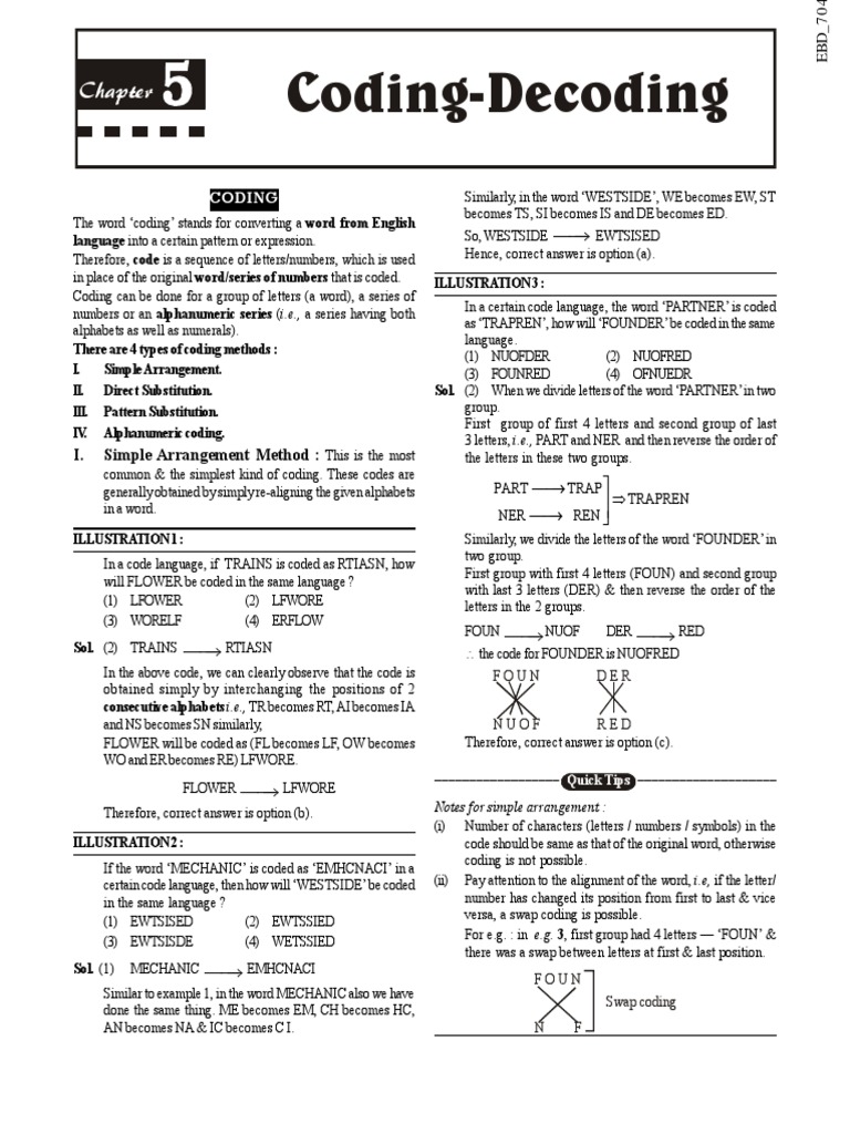 Coding-Decoding | Download Free PDF | Matrix (Mathematics) | Cognitive ...