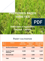 Preferred Paddy Varieties: Directorate of Agriculture Chepauk, Chennai