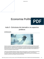 Economia Política: Aula 3 - Estruturas de Mercado e Os Aspectos Jurídicos