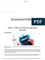 Economia Política: Aula 5 - Política Monetária e Legislação Aplicada