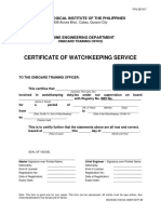 Certificate of Watchkeeping Service: Technological Institute of The Philippines