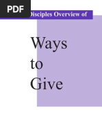 Disciples Overivew of Ways To Give