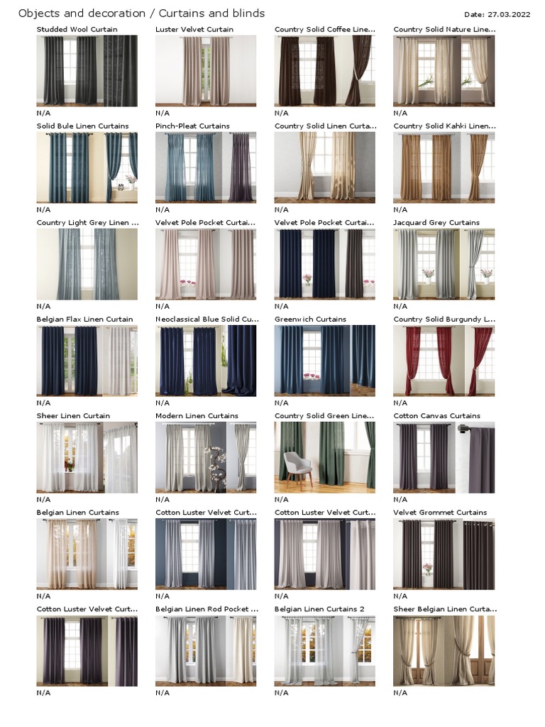 Comprehensive Curtain Catalogue PDF | PDF | Home & Garden