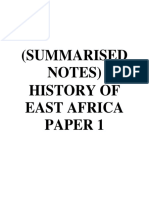 Summarized History of East Africa Paper 1