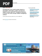 Development of Car Rental System Based On Geographic Information System and Decision Support System With AHP (Analytical Heirarchy Process) and SAW (Simple Additive Weighting) Method