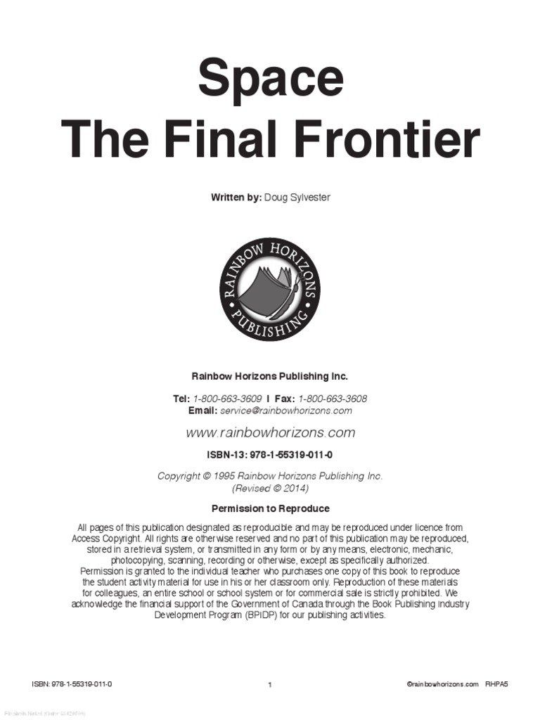 Space The Final Frontier Pdf Planets Solar System