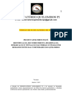 PROJETO QUILOMBOS PIAUI Observatório MPT Fadex Versão de 01janeiro2019 Às 01 00 Horas