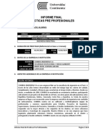 Formato - Informe Final Prácticas Pre profesionales - Ingenierías