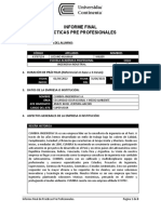 Formato - Informe Final Prácticas Pre Profesionales - Ingenierías