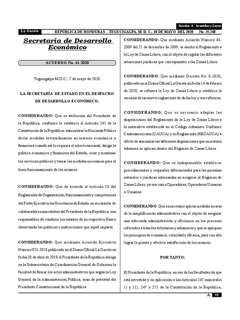 Reglamento de la Ley de Zonas Libres 2020 | PDF | aduana | Regulación