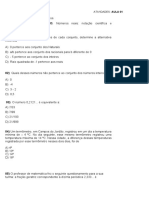 ATIVIDADE 01 - Números Inteiros, Racionais e Reais Conceito