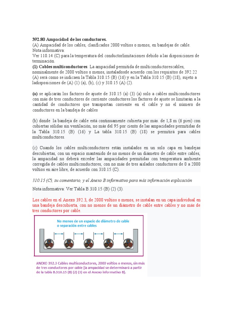 Ampacidad de Conductores en Bandejas | PDF | Electricidad | Ingenieria ...