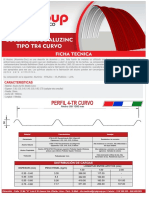 Cobertura de Aluzinc Tr4 Curvo