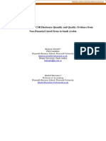 The Determinants of CSR Disclosure Quantity and Quality: Evidence From Non-Financial Listed Firms in Saudi Arabia