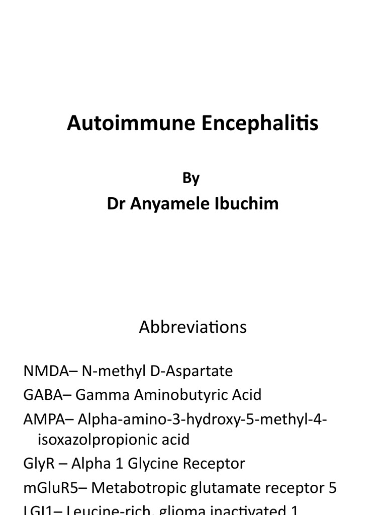Understanding Autoimmune Encephalitis | PDF | Inhibitory Postsynaptic ...