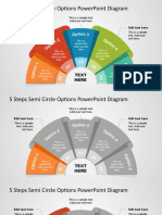 5 Steps Semi Circle Options Powerpoint Diagram: Text Here