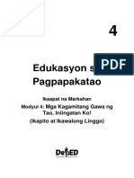 Edukasyon Sa Pagpapakatao: Mga Kagamitang Gawa NG Tao, Iniingatan Ko! (Ikapito at Ikawalong Linggo)