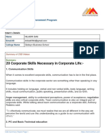 20 Corporate Skills Necessary in Corporate Life:-: VCE Corporate Skill Improvement Program