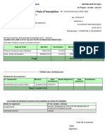 Facture de Frais D''inscription: - Détail Des Échéances