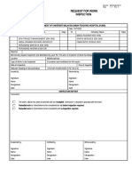 Request For Work Inspection: Form No: BHO-HUMS-WF-07 Page: 1 / 1 Rev: 2