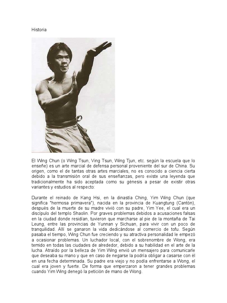 Historia del Wing Chun en China | PDF | Wing Chun | Artes marciales chinas