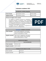 Calendario Académico de Grado 2022 - Facultad de Información y Comunicación en Generación (2) - Cambio 21 Enero