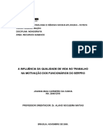 A Influência Da Qualidade de Vida No Trabalho Na Motivação Dos Funcionários Do Serpro