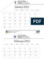 Schools Division of Surigao del Sur Calendar 2012