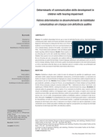 Factores Determinantes en El Desarrollo de Habilidades Auditivas en Ninos Hipoacusicos