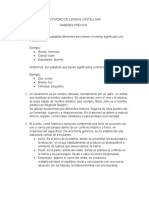 Lengua Castellana - Sinónimos, seudónimos, estructura cuento