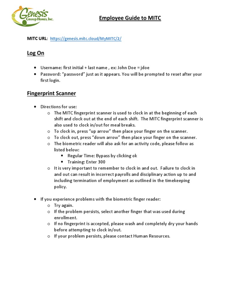 Employees Guide To MITC | PDF | Fingerprint | Password